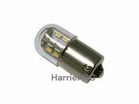 Remlicht/knipperlicht 18 watt klein formaat voor 6 t/m 24 volt systemen te gebruiken in diverse kleuren. (6/24.BA15S.20.15.OO.42)