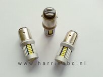 BAY15D 30 SMD leds 6 volt gelijkstroom massa positief (21/5 watt) in warm wit. (BAY15D.21/5.30.POS.WW.03)