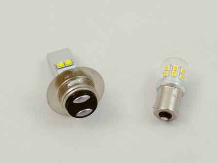 Ariel LED ombouw set 12 volt met P36D  voorlamp en BA15S of BAY15D achterlicht. ( 12.ARIEL.01.HAM )