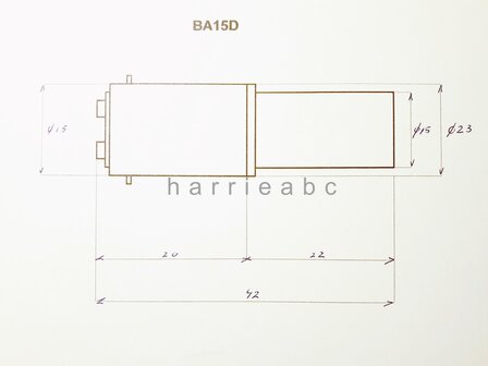 BA15D 12 volt 21/4 watt massa negatief in kleur wit