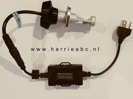 H4 LED koplamp 80 watt 12 volt  wit  PER STUK !. (12.H4.160.OW.83)