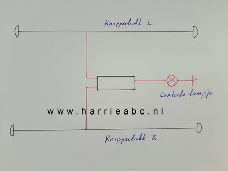 Diode setje voor o.a. 1 controle lampje bij knipperlichten, voor massa negatief of massa positief  ( set.02.HAM )