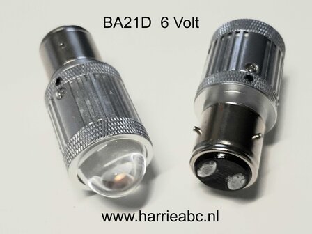 BA21D 6 t/m 24 volt in kleur warm wit  en geel met groot en klein licht.