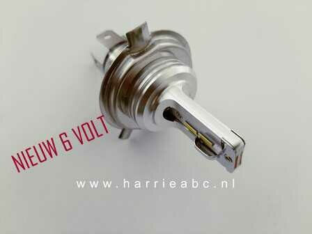 H4 (43T) LED LAMP 40 WATT 6 VOLT IN DIVERSE WARMTE KLEUREN MASSA NEGATIEF. (H4.40.OO.102)