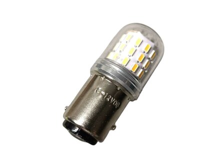BAY15D led 21/5 watt klein 6 t/m 12 volt gelijkstroom (DC) massa negatief diverse kleuren. ( 6/12.BAY15D.18.21/5.KLEIN.OO.42 )