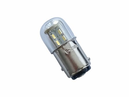 BAY15D 10 watt onderste 2 contacten zijn - en + enkele lichtbron in diverse kleuren.  (6/28.BAY15D.10.-/+onderstecontacten.42)
