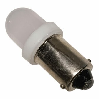 BA9S 12 volt led 5 watt DC wit met blauwe gloed. (12.BA9S.05.BW.15)