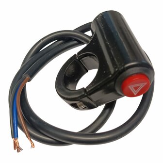 Alarmschakelaar voor op het stuur 6 en 12 volt met aansluit schema om op bestaande installatie te plaatsen.