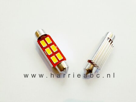 Led buislampje 6 volt 12 watt 42 mm lang in diverse kleuren.