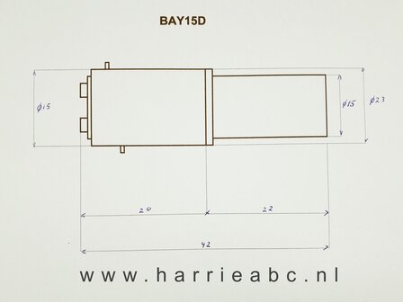 BAY15D 30 SMD leds 6 volt gelijkstroom massa neg. en pos. (21/5 watt) in rood. (BAY15D.21/5.30.OR.03)