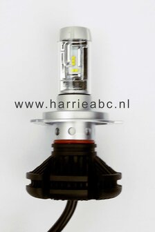 H4 6 volt koplamp set met 10 stuks Philips Z-ES leds met maar liefst 3000 lumen dim en groot-licht.(H4.100.set.GW.03)
