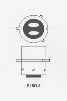 P15D-3 led groot en dimlicht 6 en 12 volt systemen. ( kort model)  (P15D-3.20.OW.01)