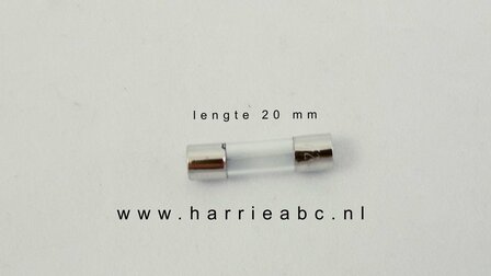 Glaszekering 2 cm lang in 1,2,3,4 en 5 ampere (GLAS.20.00.88)