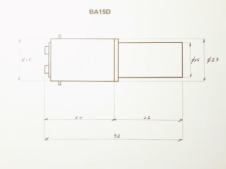 Led lamp BA15D 30 SMD leds 12 volt DC massa -negatief (18/5 watt) in warm wit en rood. (12.BA15D.18/5.30.OO.03  )