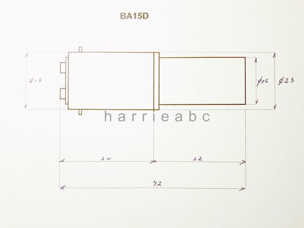 BA15D 12 volt 21/4 watt massa negatief in kleur wit