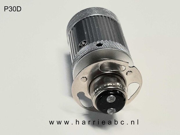 P30D 6, 12 en 24 volt  in kleur wit 6500k, warm wit 4300k of geel /oud warm wit 3000k en groot en klein licht. (P30D.40.OO.180 )