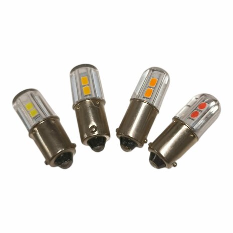 BA9S 6 volt 5 watt  bi-polariteit zijdelings schijnend in diverse kleuren ( BA9S.05.ZIJ.OO.41 )