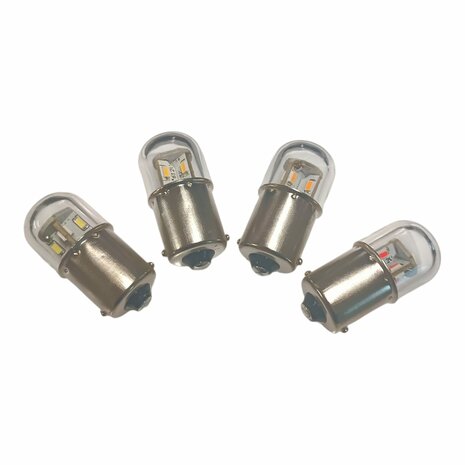 BA15S 6 VOLT  10 Watt IN DIVERSE KLEUREN, MASSA NEGATIEF EN POSITIEF.  (BA15S.12.10.OO.41)