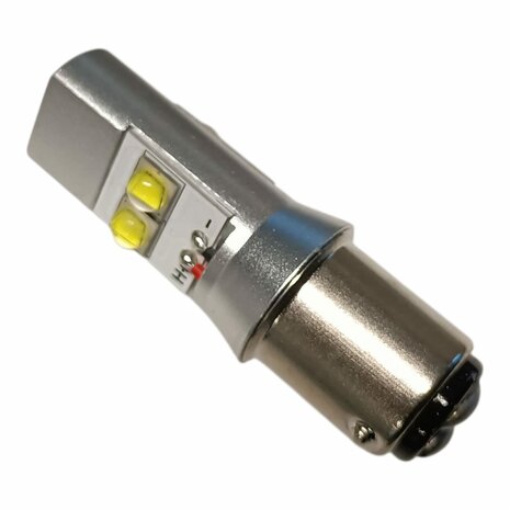 BA15D (BAX15D) LED LAMP 30 WATT 6 T/M 24 VOLT IN DIVERSE WARMTE KLEUREN MASSA NEGATIEF. (BA15D.40.OO.10 )