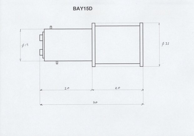 Led BAY15D fitting 21/5 watt 6 volt gelijkstroom massa neg. ( wit, warm wit of rood )