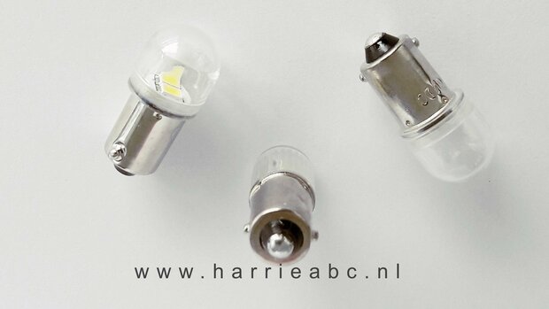 BA9S 6 volt 5 watt massa negatief in diverse kleuren.