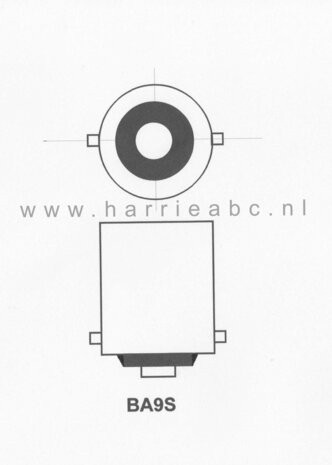 Led BA9S 6 volt DC gelijkstroom  (2 watt) massa negatief rood. (BA9S.02.OR.00)