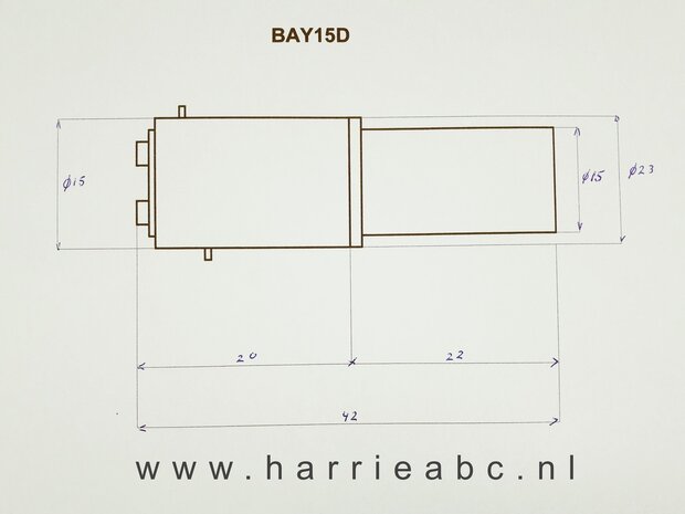 BAY15D 30 SMD leds 12 volt gelijkstroom (DC) (21/5 watt) in kleur rood MASSA NEGATIEFF. (12.BAY15D.21/5.30.OR.NEG.03)