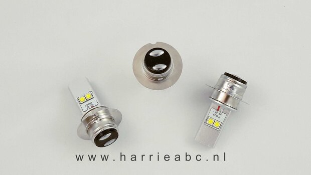 Led P36D (P22D) (BPF)met groot en dimlicht DC 6 en 12 volt systemen in Wit 800-1600 lum 40 watt  ( massa Positief ) (P36D/40/OW/10/POS)