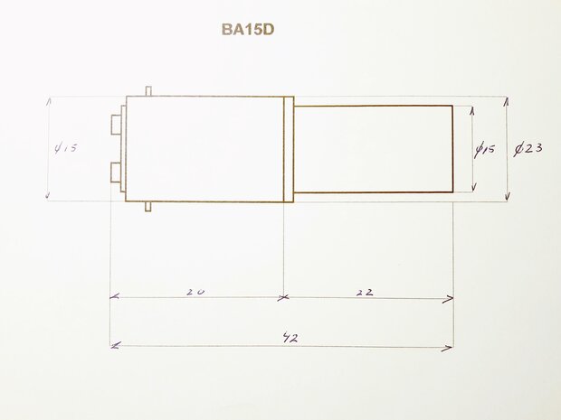 Led lamp BA15D 30 SMD leds 12 volt DC massa -negatief (18/5 watt) in warm wit en rood. (12.BA15D.18/5.30.OO.03  )